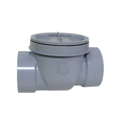 223284W Backwater Valve, 4 in Connection, Hub, PVC