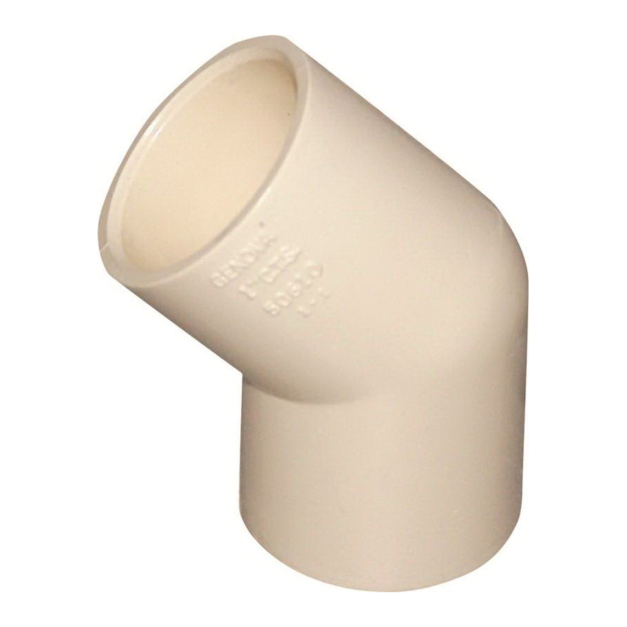 T00091C Pipe Elbow, 1 in, Slip, 45 deg Angle, CPVC, Off-White, SCH 40 Schedule