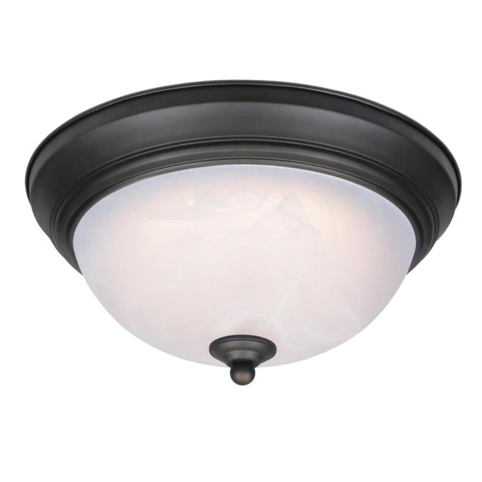 6400600 Flush-Mount Ceiling Fixture, 120 V, 75 W, LED Lamp, 1200 Lumens, 3000 K Color Temp, Steel Fixture