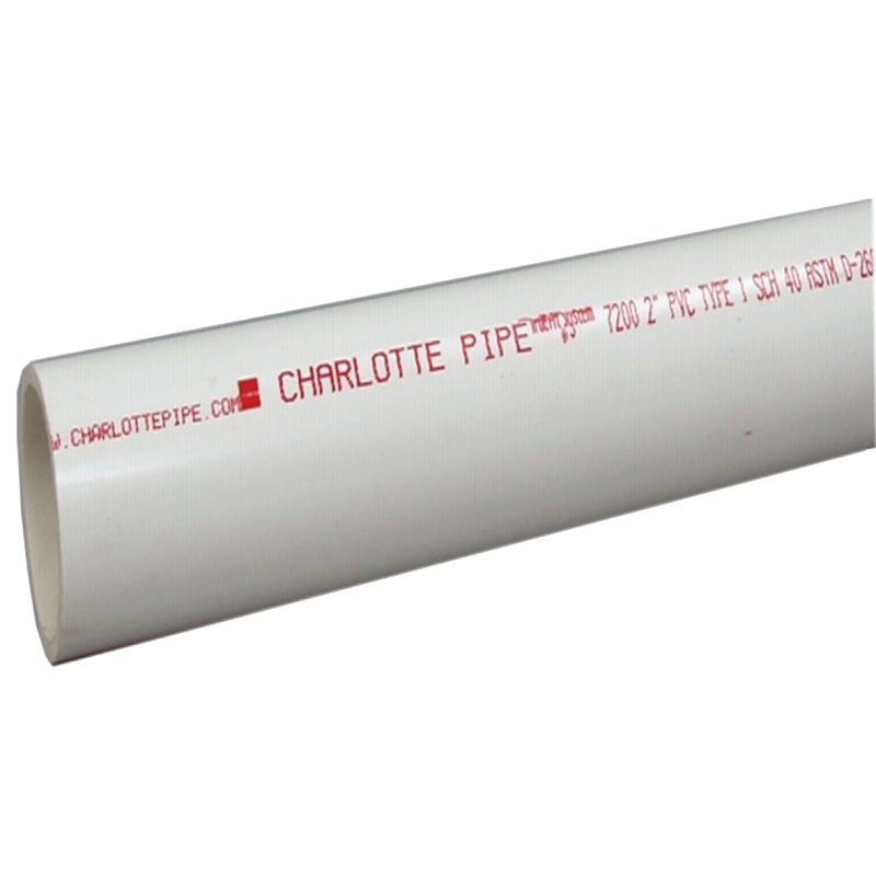 PVC 07200 0800 Pipe, 2 in, 20 ft L, SCH 40 Schedule, PVC, White