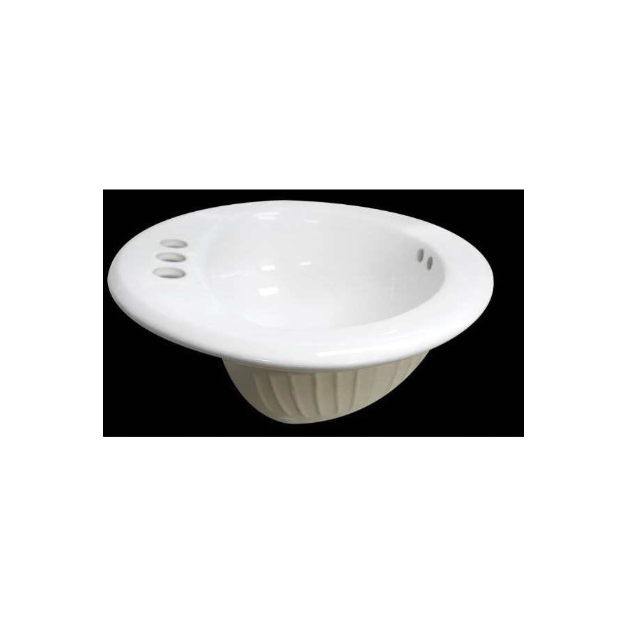Cato Jazmin 2303105 Drop-In Lavatory Sink, Oval Basin, 7-1/4 in Faucet Centers, 20 in OAW, 8-3/4 in OAH, 17 in OAD - 2