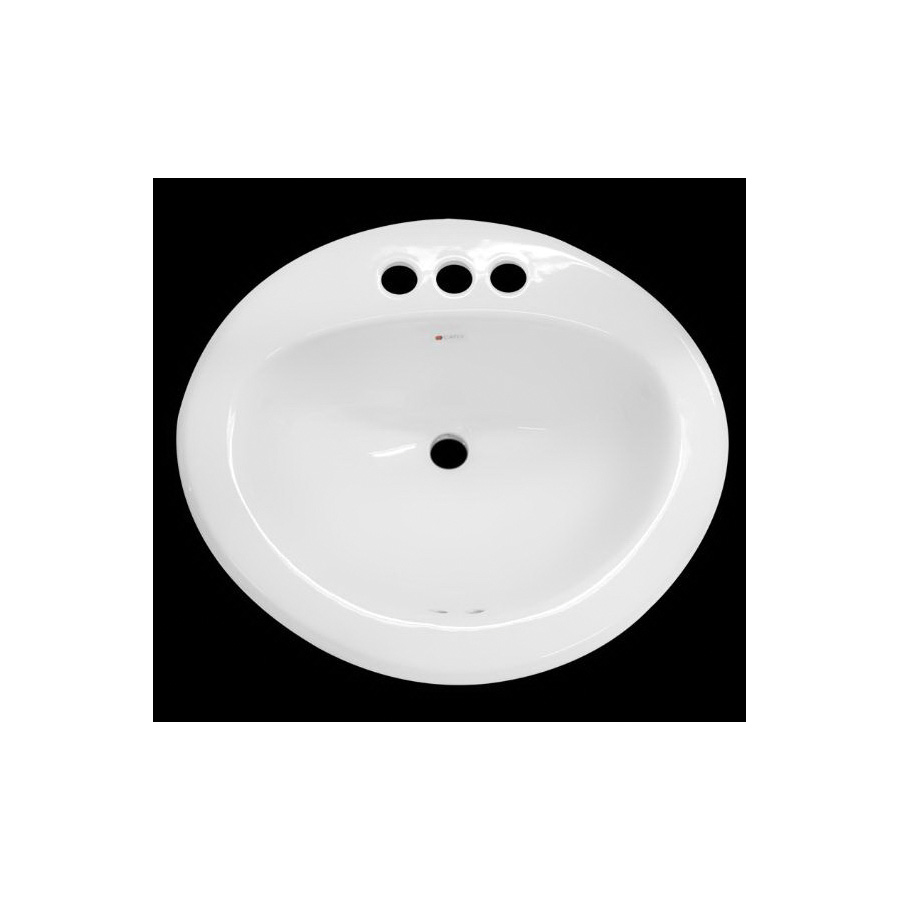 Cato Jazmin 2303105 Drop-In Lavatory Sink, Oval Basin, 7-1/4 in Faucet Centers, 20 in OAW, 8-3/4 in OAH, 17 in OAD - 3