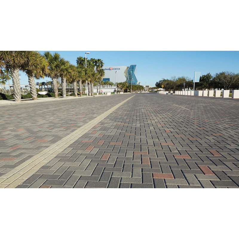 PAVESTONE Holland 217-CHOCO Paver, 7.87 in L, 3.94 in W, Rectangular, Concrete, Charcoal - 3