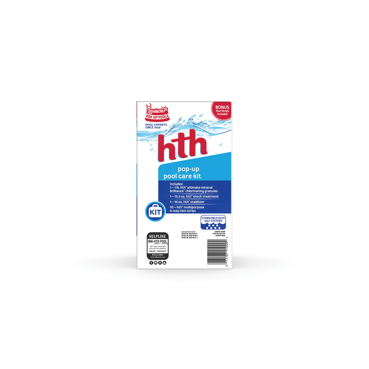HTH 91000 Pop Up Pool Care Kit, 13-Piece