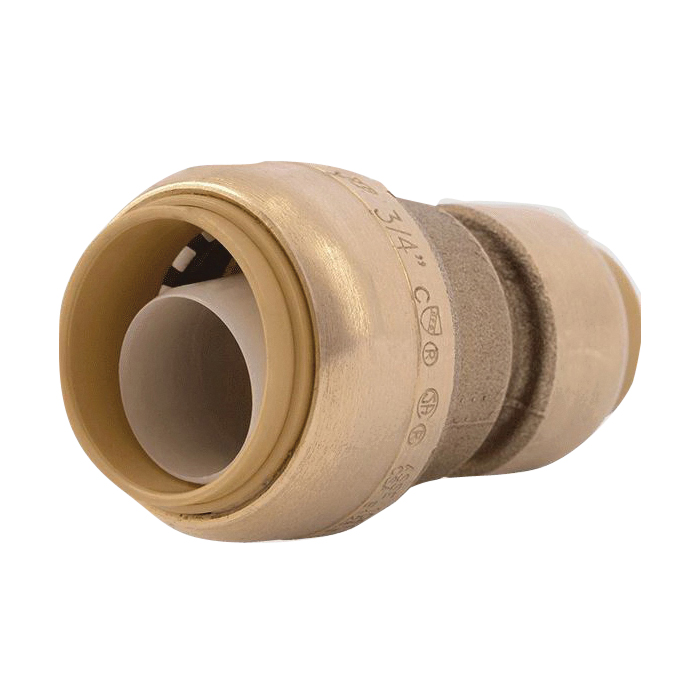 SharkBite U058A Reducing Pipe Coupling, 2.2 in, 3/4 x 1/2 in, Brass, 200 psi Pressure