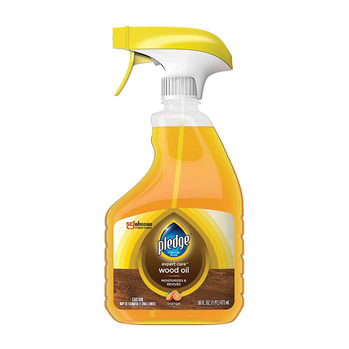 Pledge 26363 Revitalizing Oil Furniture Polish, 16 oz Trigger Spray Bottle, Orange