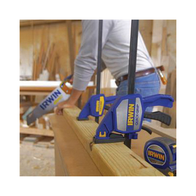 Irwin QUICK-GRIP 1964718 Medium-Duty Bar Clamp/Spreader, 300 lb, 12 in Max Opening Size, 3-3/16 in D Throat