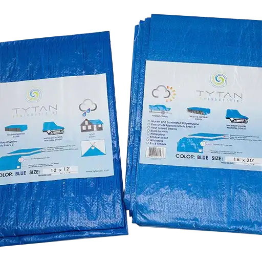 TYTAN TP4060BL General Purpose Tarp, 60 ft L, 40 ft W, 6 to 7 mil Thick, Polyethylene, Blue - 2