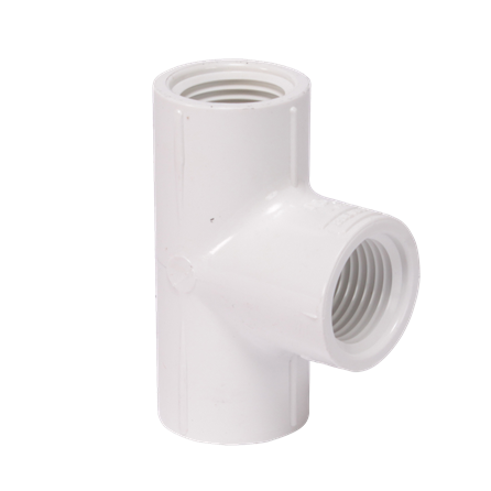 435844 Pipe Tee, 1/2 in, FPT, PVC, White, SCH 40 Schedule