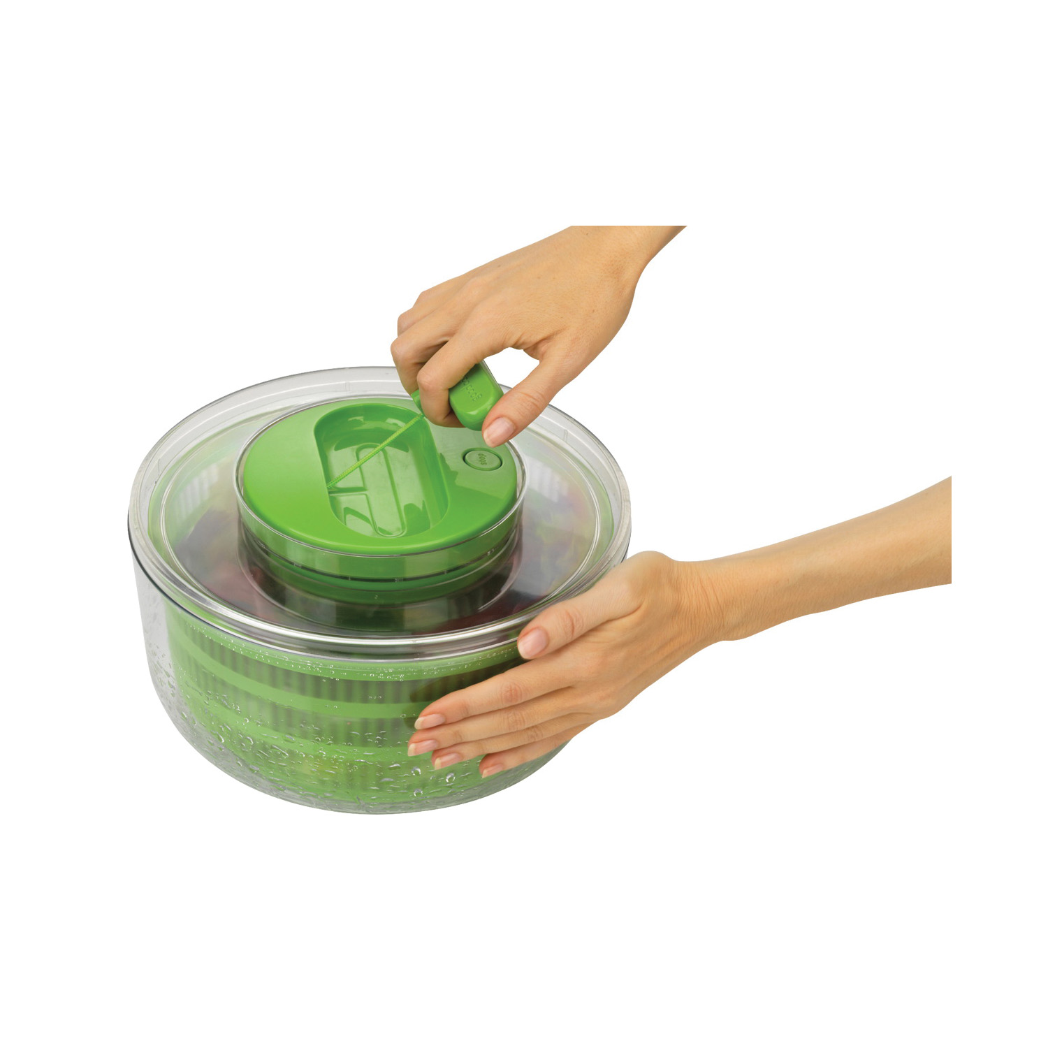 20515 Salad Spinner, Green, 3qt, Plastic, 10-1/4inL, 10-1/4inW, 5-3/4inH