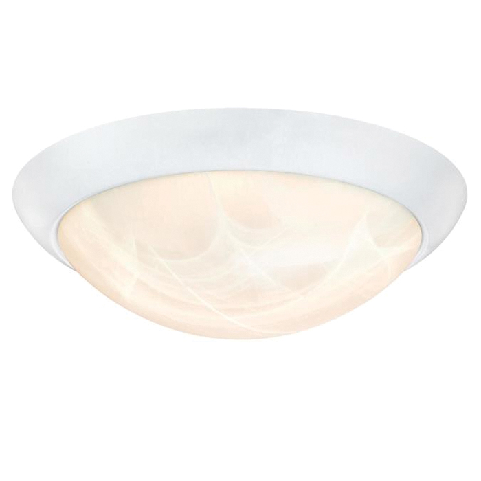 6106600 Flush-Mount Ceiling Fixture, 14 W, LED Lamp, 1350 Lumens, 3000 K Color Temp, White Fixture