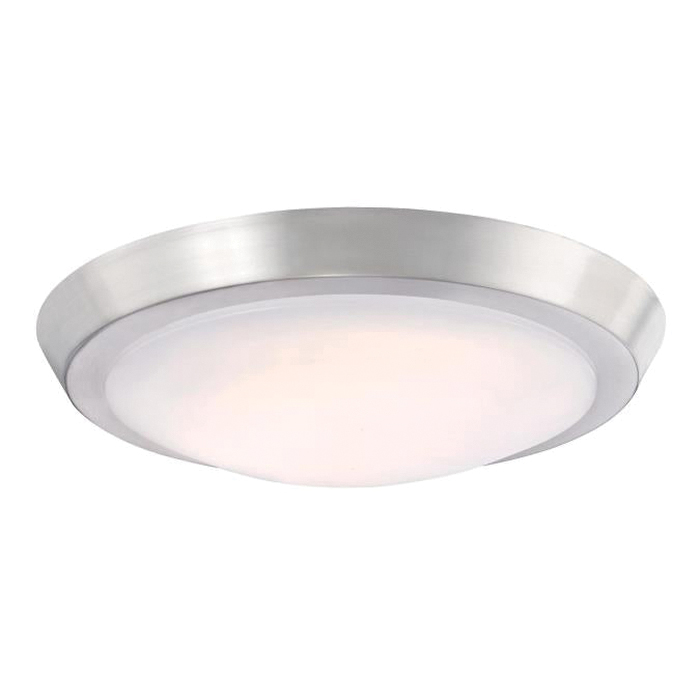 6107300 Flush-Mount Ceiling Fixture, 75 W, LED Lamp, 1400 Lumens, 3000 K Color Temp, Brushed Nickel Fixture