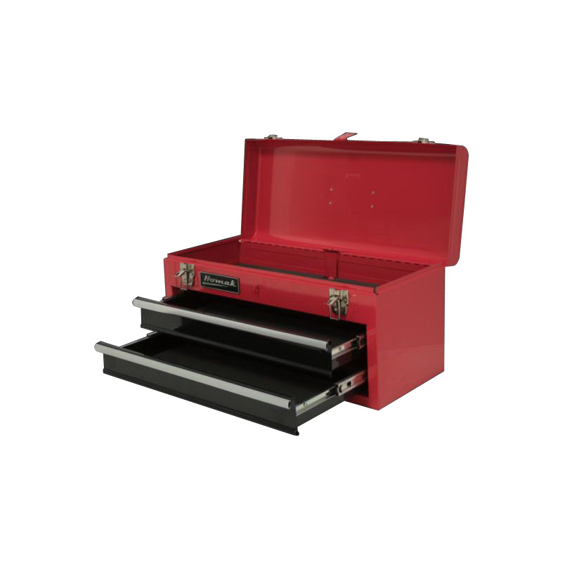 RD01022001 Tool Box, 1680 cu-in, Steel, Red, 8.63 x 20 x 7.88 in Outside, 2-Drawer