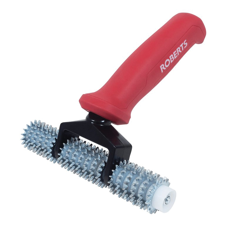 10-169 Star Wheel Carpet Seam Roller, 4 in Dia Roller, Steel Roller, Soft-Grip Handle, Rubber Handle