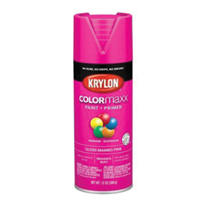 Colormaxx Enamel Spray Paint, Krylon, Gloss, Mambo Pink, 12 oz, Can - 1