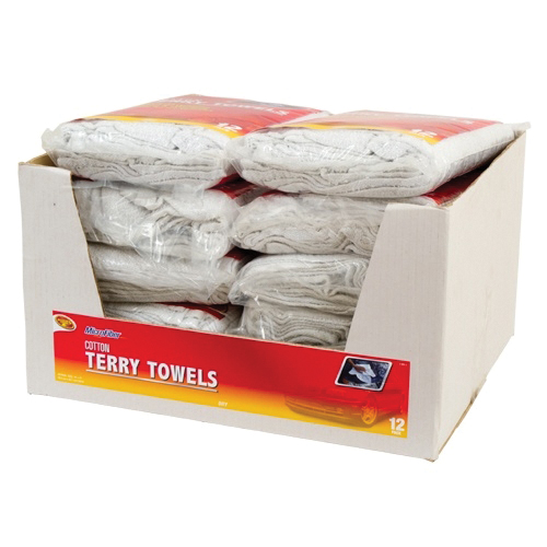 Detailer's Choice 3-685-58 Terry Towel, 14 in L, 17 in W, White