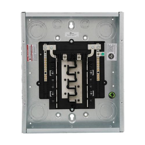 Eaton BRP12L125 Load Center, 125 A, 1-Pole, 12-Space, 24-Circuit, Main Lug, Plug-On Neutral, Type BR, Flush, Surface