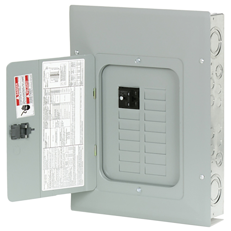 BRP12B100 Load Center, 24-Pole, 100 A, 12-Space, 24-Circuit, Main Breaker, Plug-On Neutral, Type BR