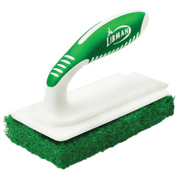 1161 Tile and Tub Scrub, Recycled Plastic Abrasive, 6 in L, 3 in W, Green/White