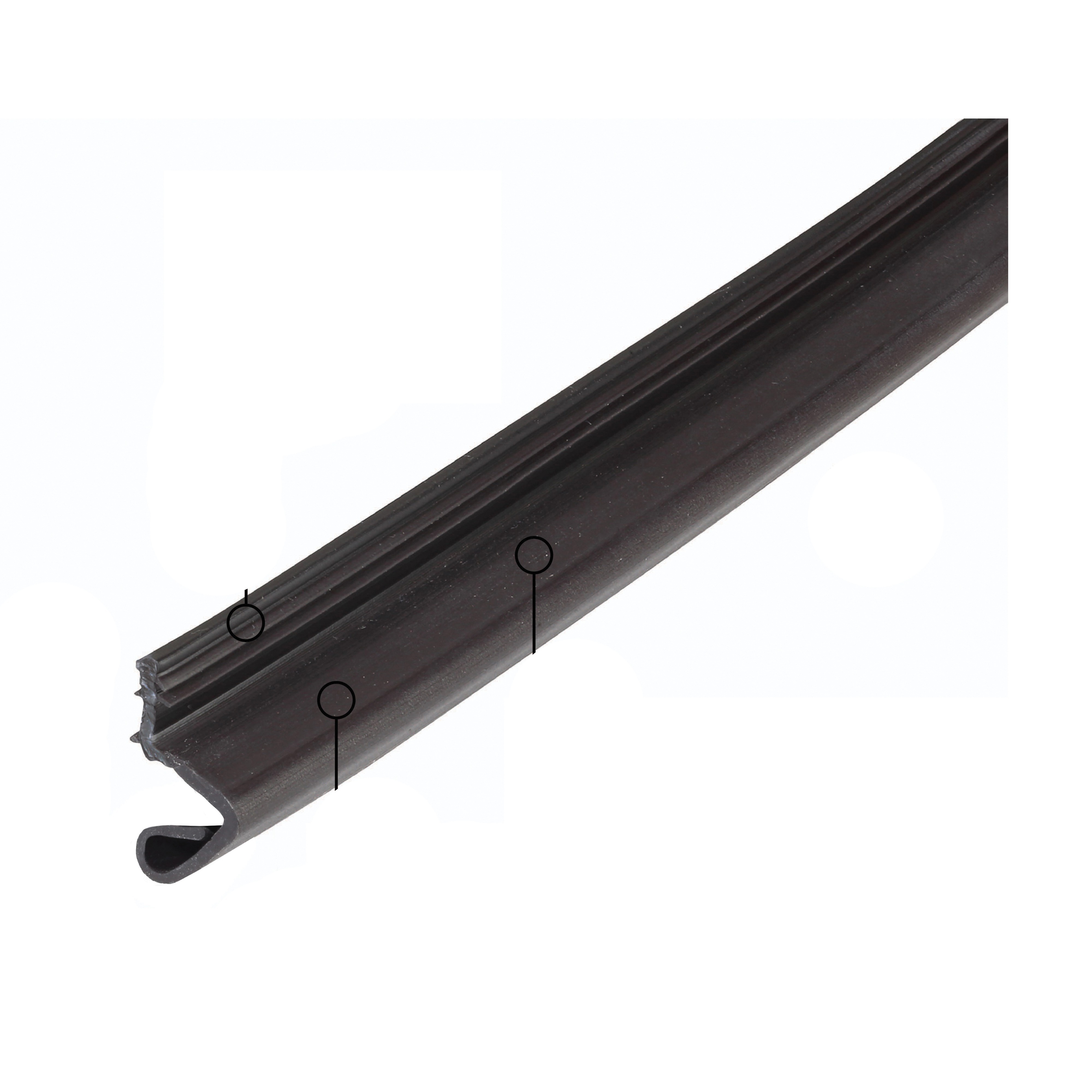 M-D 43347 Slide-On Door Seal, 1-1/8 in W, 81 in L, Rubber, Brown - 3