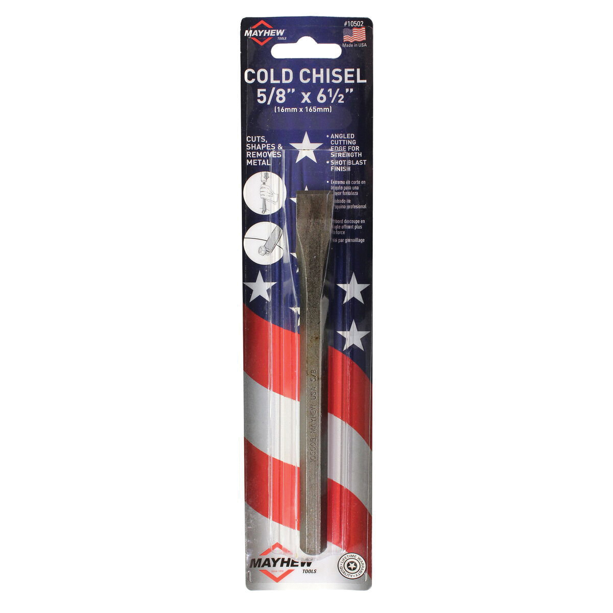 Mayhew 10502 Cold Chisel, 5/8 in Tip, 6-1/2 in OAL, Steel Blade - 3