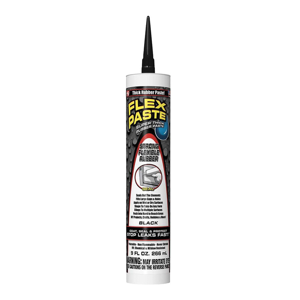 PFSBLKR10 Rubberized Adhesive, Black, 9 oz Cartridge