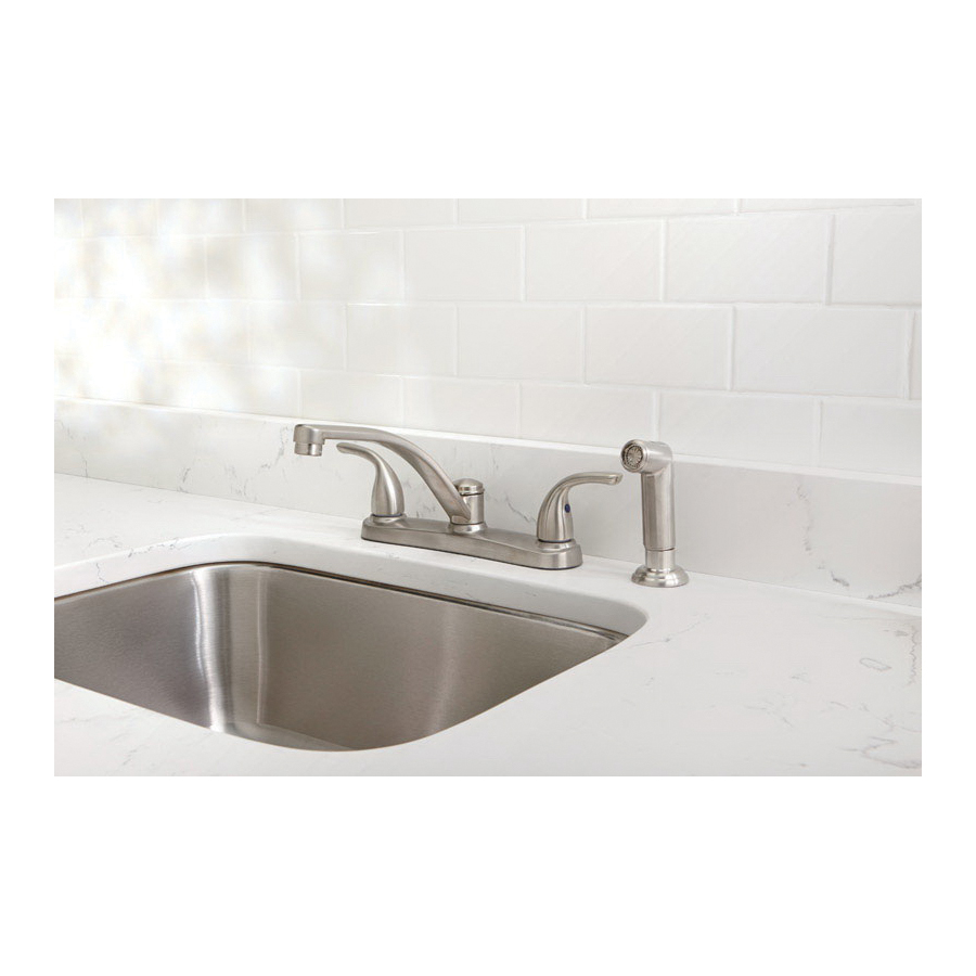 Coastal Kitchen Faucet, Oakbrook, 2-Handle, Brushed Nickel, Includes Sprayer - 2
