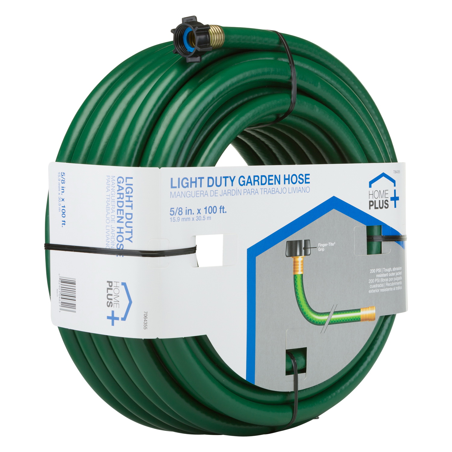 Garden Hose, Home Plus, 5/8 in, 100 ft L, Vinyl, Green 200psi - 3