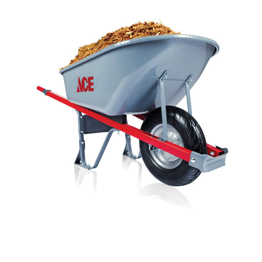 Wheelbarrow, Ace, 6 cu ft Capacity, Steel Tub, 16 in Wheel, Flat-Free Tire - 3