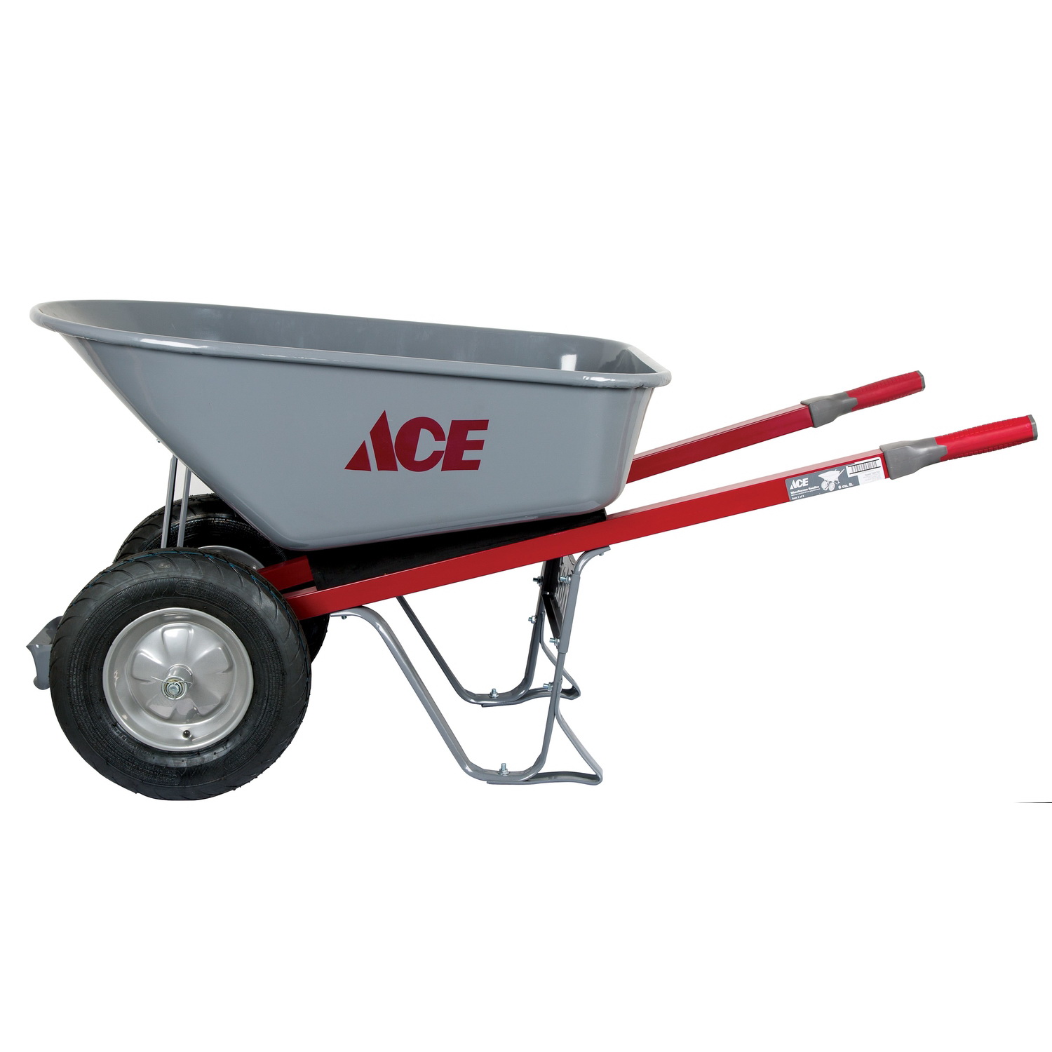 Wheelbarrow, Ace, 6 cu ft Capacity, Steel Tub, 16 in Wheels, Pneumatic Tires - 2