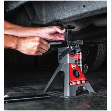 Powerbuilt Unijack 620470 Bottle Jack and Jack Stand, 4000 lb, 8-5/8 to 18-5/8 in Lift, Steel, Gray
