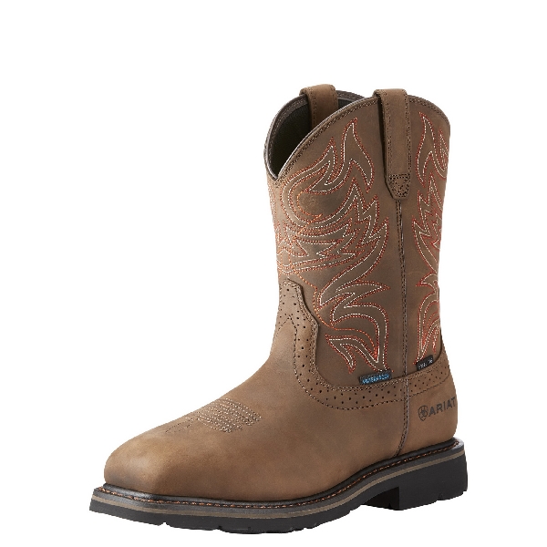 Ariat Sierra Series 10023056 10.5EE Work Boots, 10.5, EE W, Oily Distressed Brown, Leather