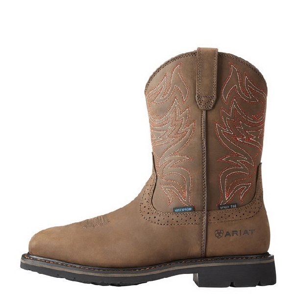 Ariat Sierra Series 10023056 10.5EE Work Boots, 10.5, EE W, Oily Distressed Brown, Leather