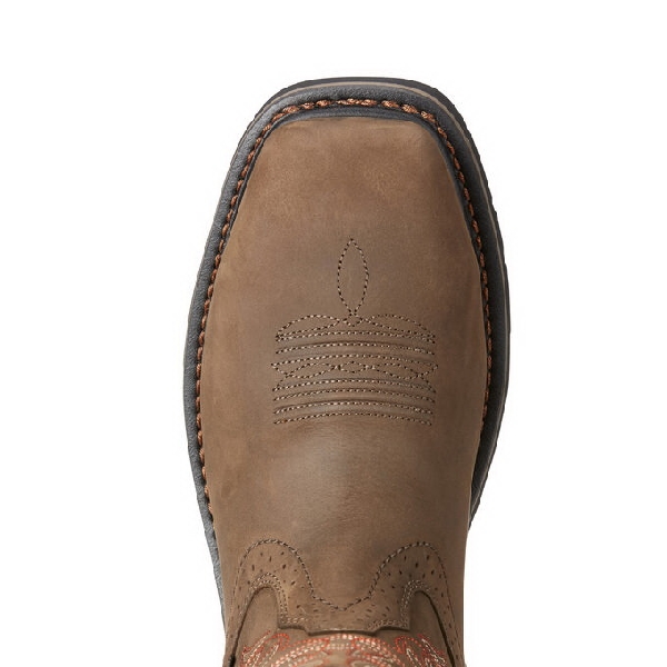 Ariat Sierra Series 10023056 10.5EE Work Boots, 10.5, EE W, Oily Distressed Brown, Leather