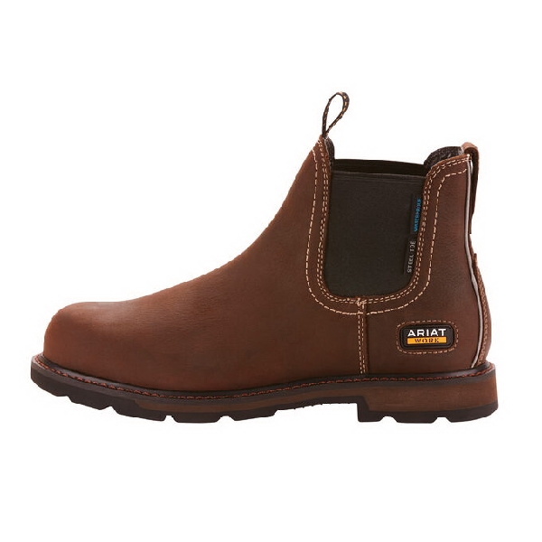 Ariat 10024983 9D Work Boots, Groundbreaker, D W, 9, Dark Brown, Leather, Steel Toe