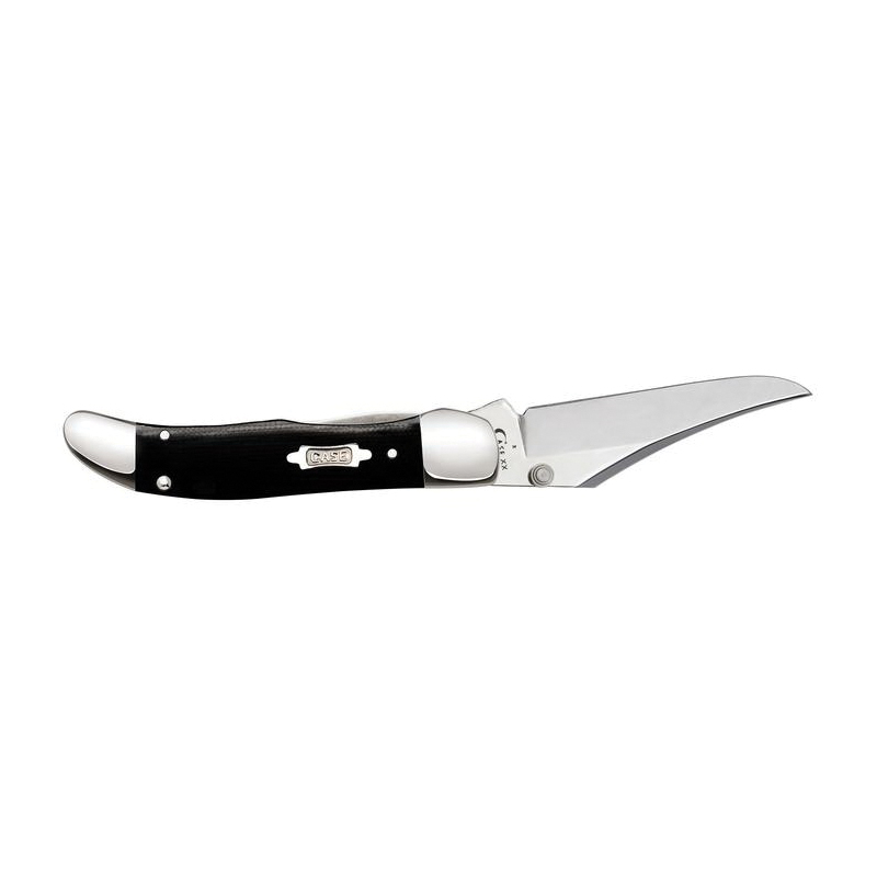 Case XX 23138 Mid-Folding Hunter Knife, Clip Point Blade, Mirror Polished Blade, 1-Blade, Smooth Handle, Black Handle