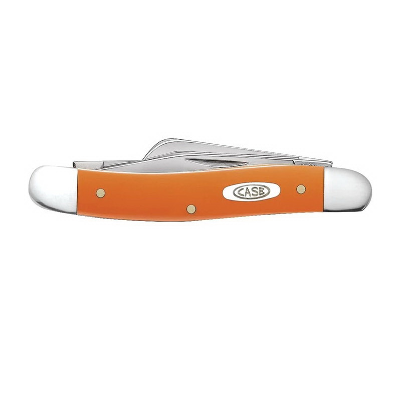 Case XX 80509 Stockman Knife, Orange Handle, 2.57, 1.88, 1.71 in L Blade, Stainless Steel Blade, Synthetic Handle