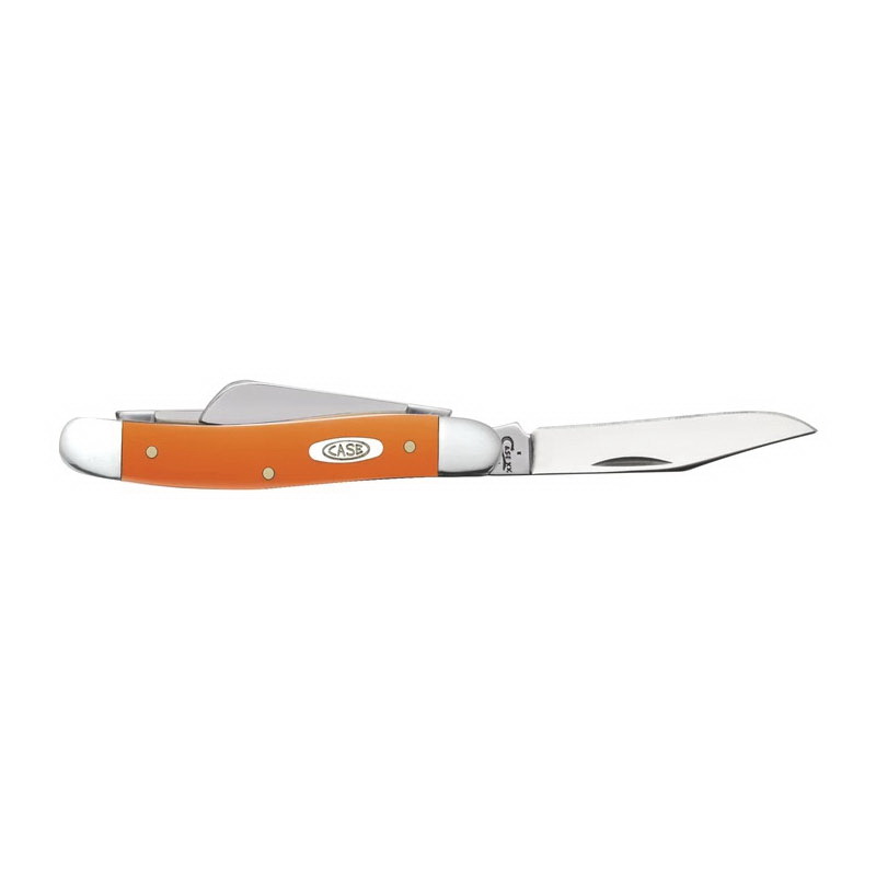 Case XX 80509 Stockman Knife, Orange Handle, 2.57, 1.88, 1.71 in L Blade, Stainless Steel Blade, Synthetic Handle
