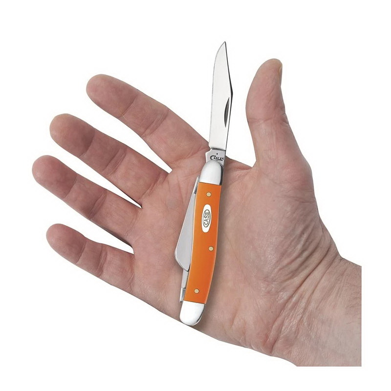 Case XX 80509 Stockman Knife, Orange Handle, 2.57, 1.88, 1.71 in L Blade, Stainless Steel Blade, Synthetic Handle
