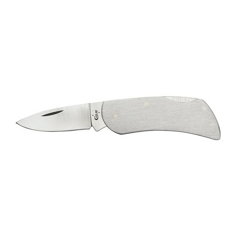 Case XX 07205 Executive Lockback Knife, 1.8 in L Blade, Stainless Steel Blade, Stainless Steel Handle