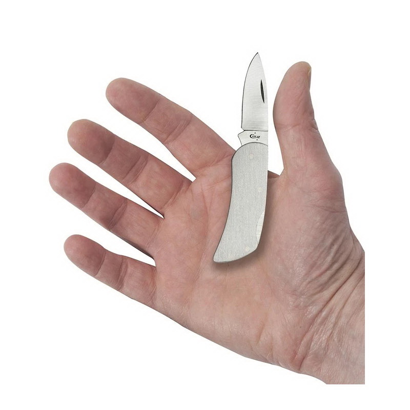 Case XX 07205 Executive Lockback Knife, 1.8 in L Blade, Stainless Steel Blade, Stainless Steel Handle