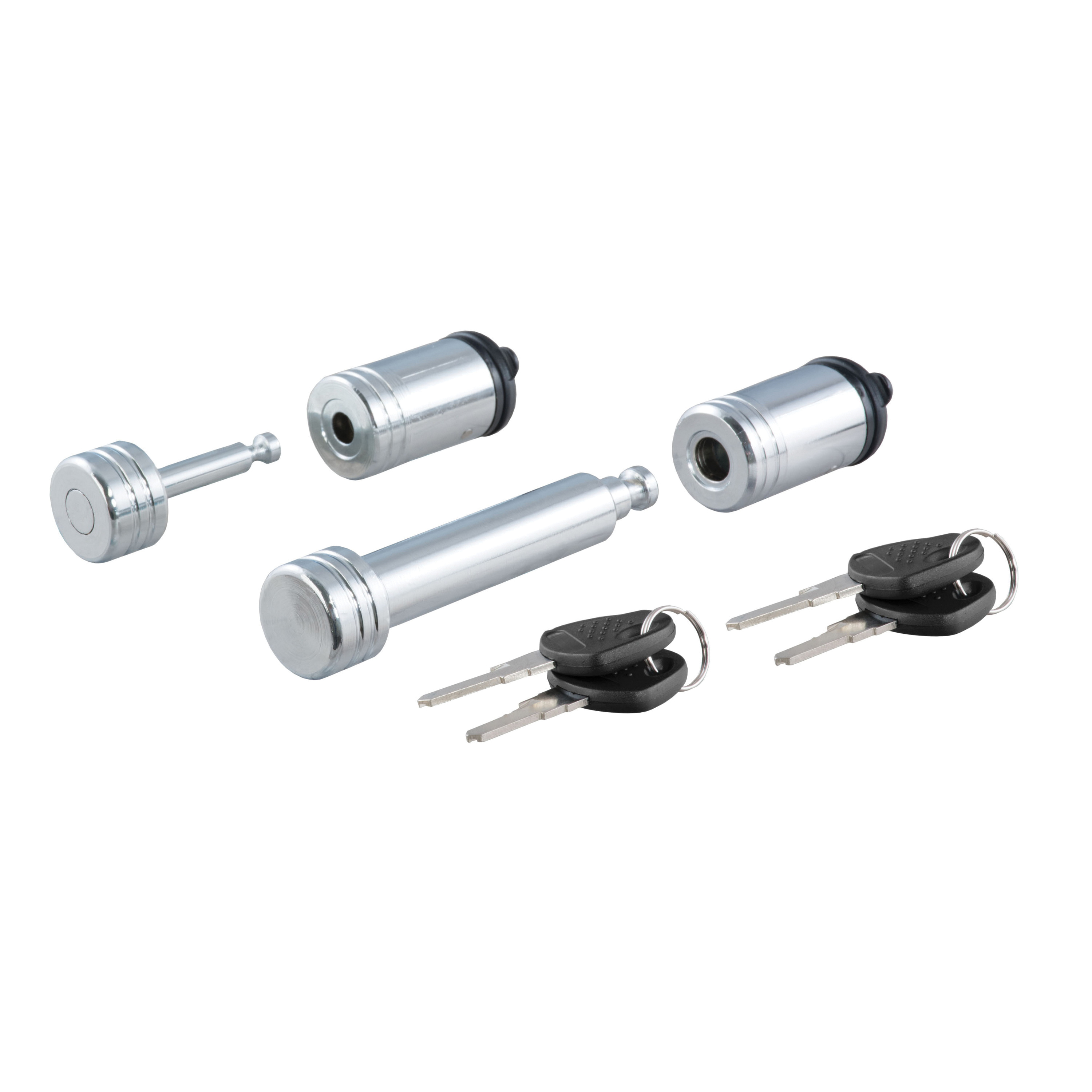 23526 Hitch and Coupler Lock Set, 5/8 in Dia Pin, Carbon Steel, Chrome