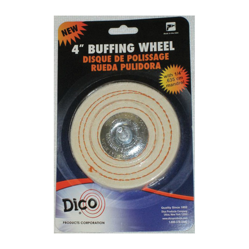 Dico 527-40-4M Buffing Wheel, 4 in Dia Wheel, Spiral Sewn Buff Type - 2