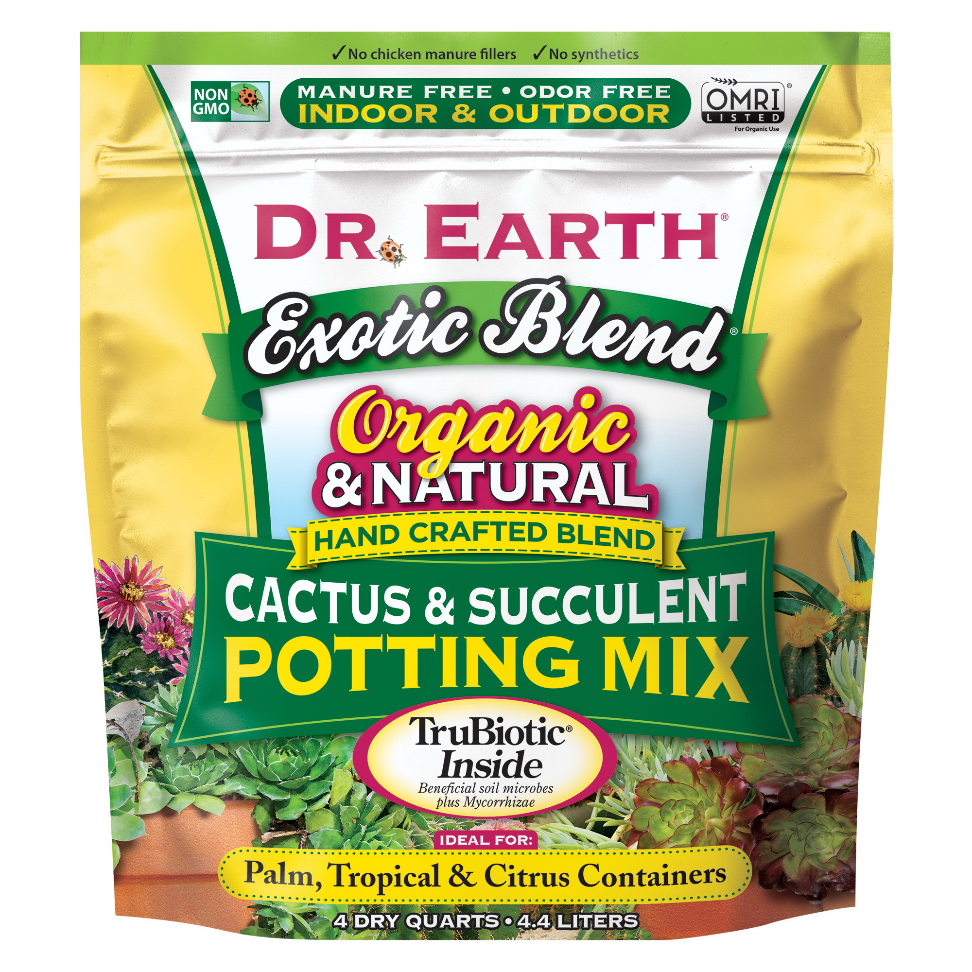 Dr. Earth 815 Cactus and Succulent Potting Mix, 4 qt
