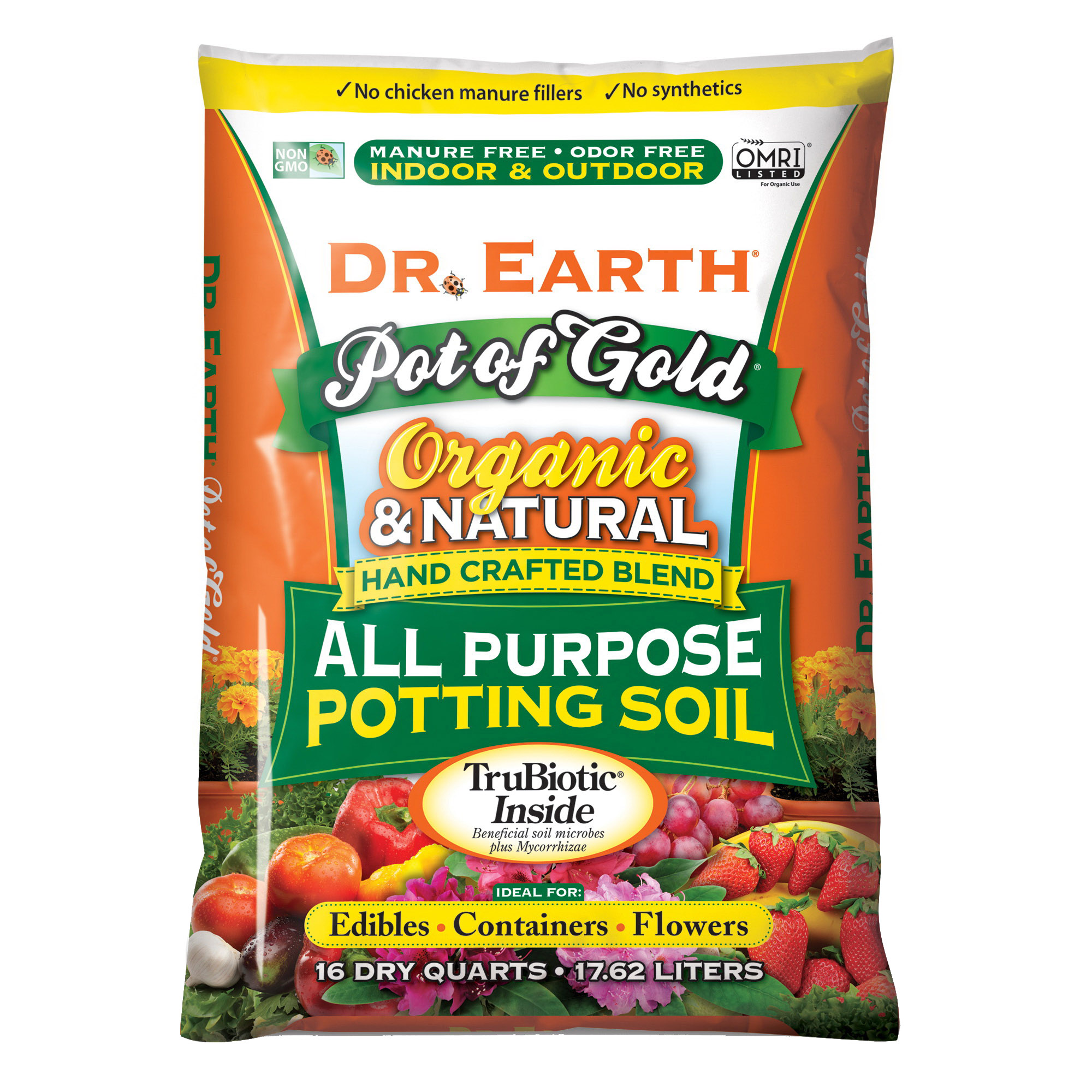 Dr. Earth Pot of Gold 845 All-Purpose Potting Soil, 16 qt Bag
