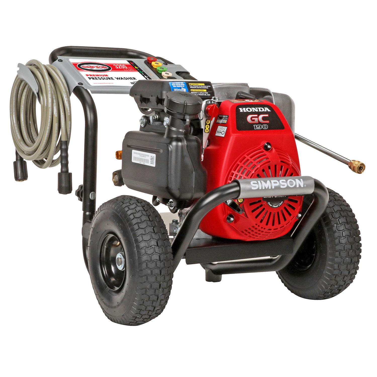 Simpson MegaShot MS31025HT Pressure Washer, Gas, Honda GC190 Engine, 190 cc Engine Displacement, Axial Cam Pump