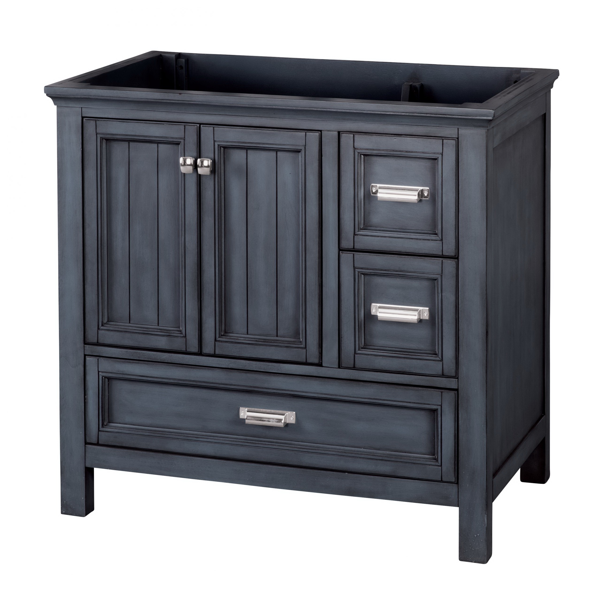 Brantley Series BABV3622D Vanity, Wood, Harbor Blue, 2-Cabinet Door, 3-Drawer