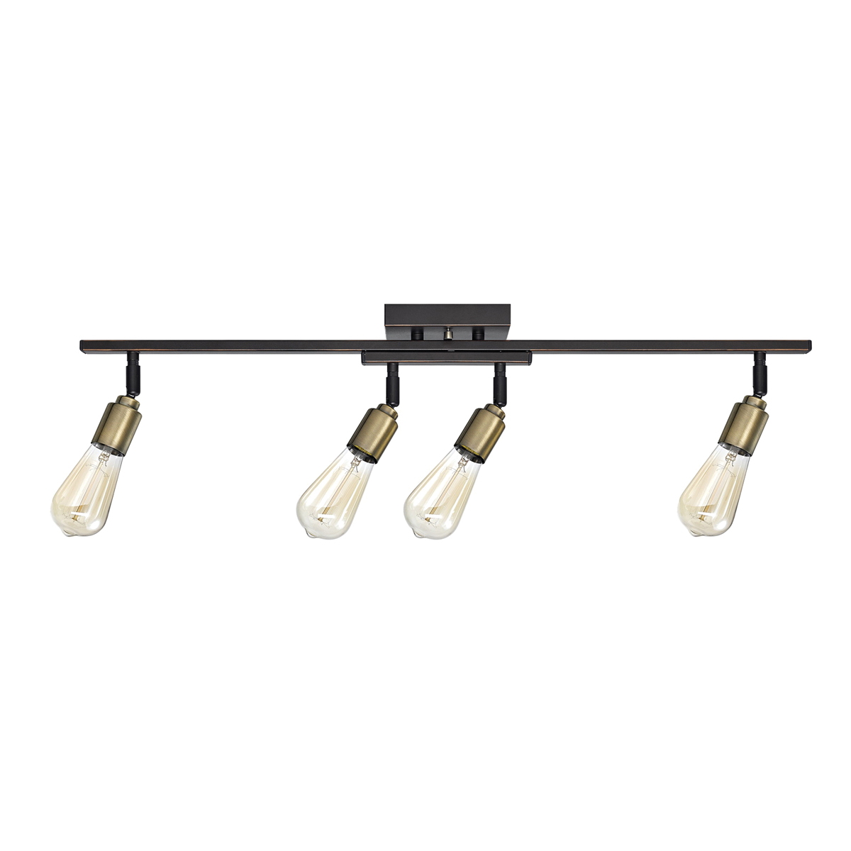 globe Bryce Series 59035 Standard Linear Track Lighting Kit, 120 V, 4-Lamp, Vintage Lamp, 245 Lumens - 1