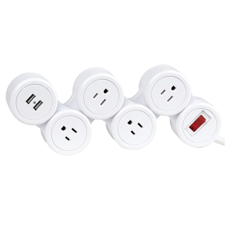 globe Flexigon 7817501 Surge Protector Strip, 6 ft L Cable, 4 -Socket, 3.1 A, White
