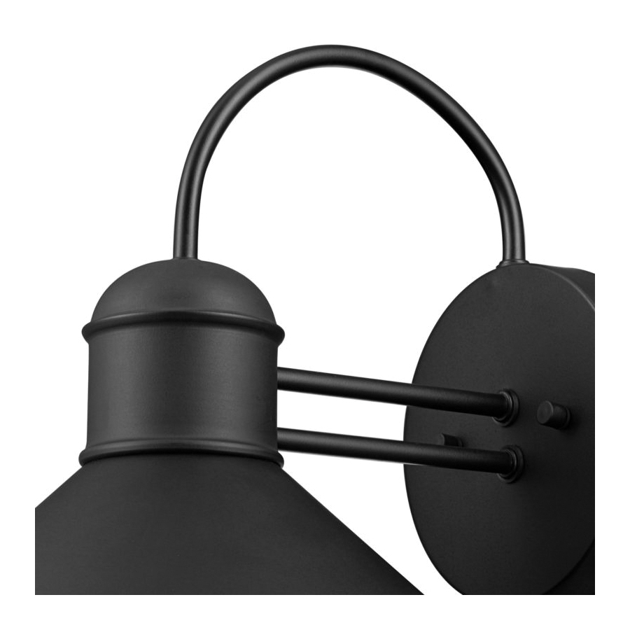 globe Sebastien Series 44165 Outdoor Wall Sconce, 120 V, 60 W, LED Lamp, Metal Fixture, Black Fixture - 3